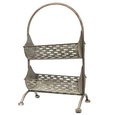 Galvanized Olive Bucket Two-Tier Organizer - The Fox Decor